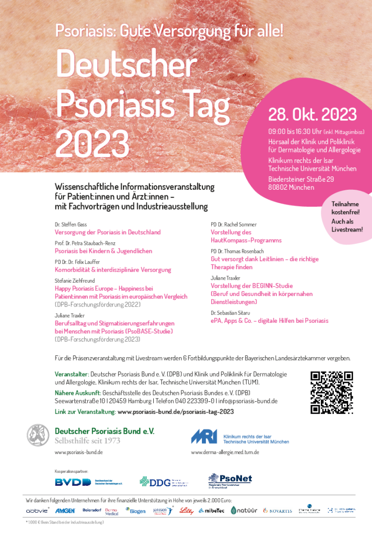 deutscher psoriasis tag 2023 programm plakat stand 2023 10 24